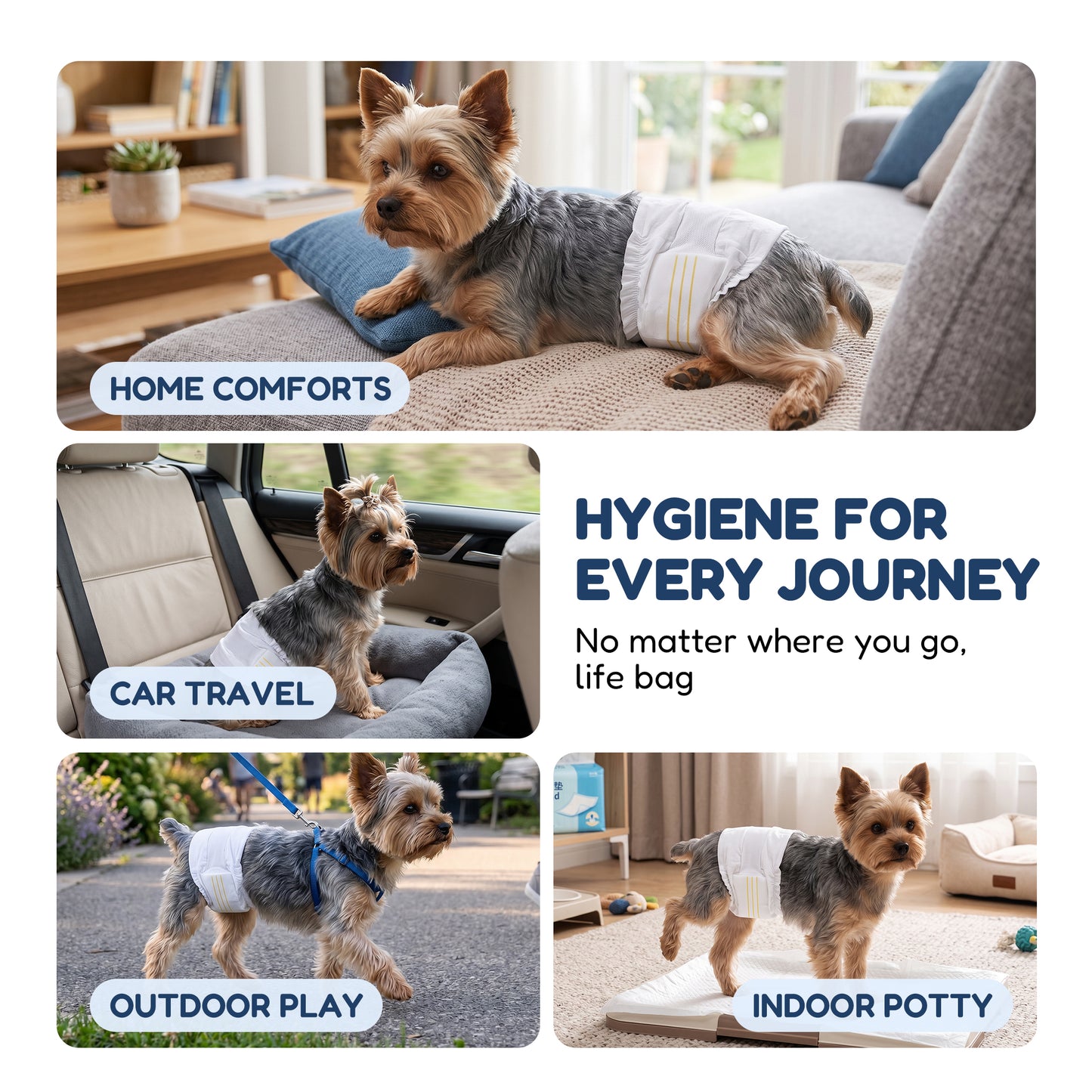 Tolobeve Disposable Male Dog Wraps, Small Size, 84 Count, Super Absorbent, Breathable, Wetness Indicator, 360 degree Leak-proof