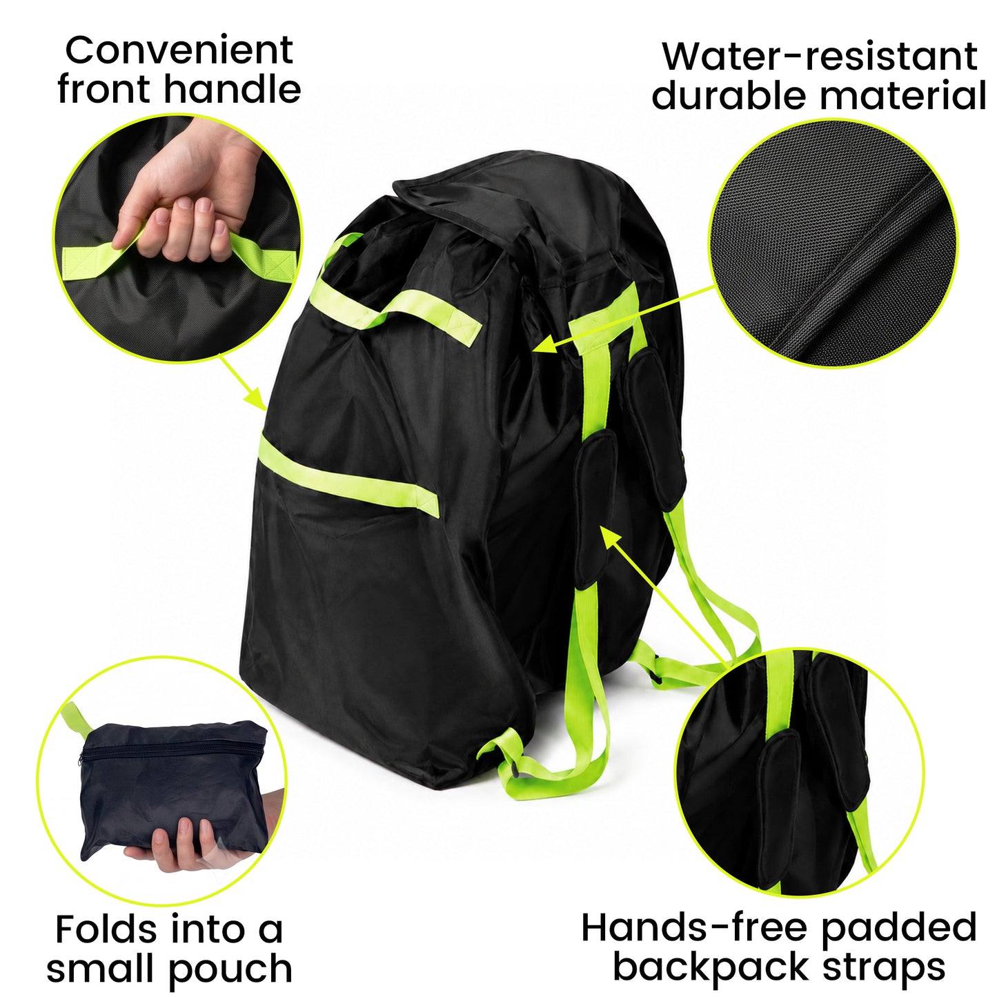 ZNQPLF Car Seat Travel Bag with Padded Straps, Car Seat Backpack Travel Bag for Airplane Air Travel, Waterproof Oxford Gate Check Storage Bag