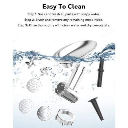 Casualife Electric Meat Grinder and Sausage Stuffer, 2000W Max, with 2 Blades, 3 Plates, Tubes and Kubbe Kit