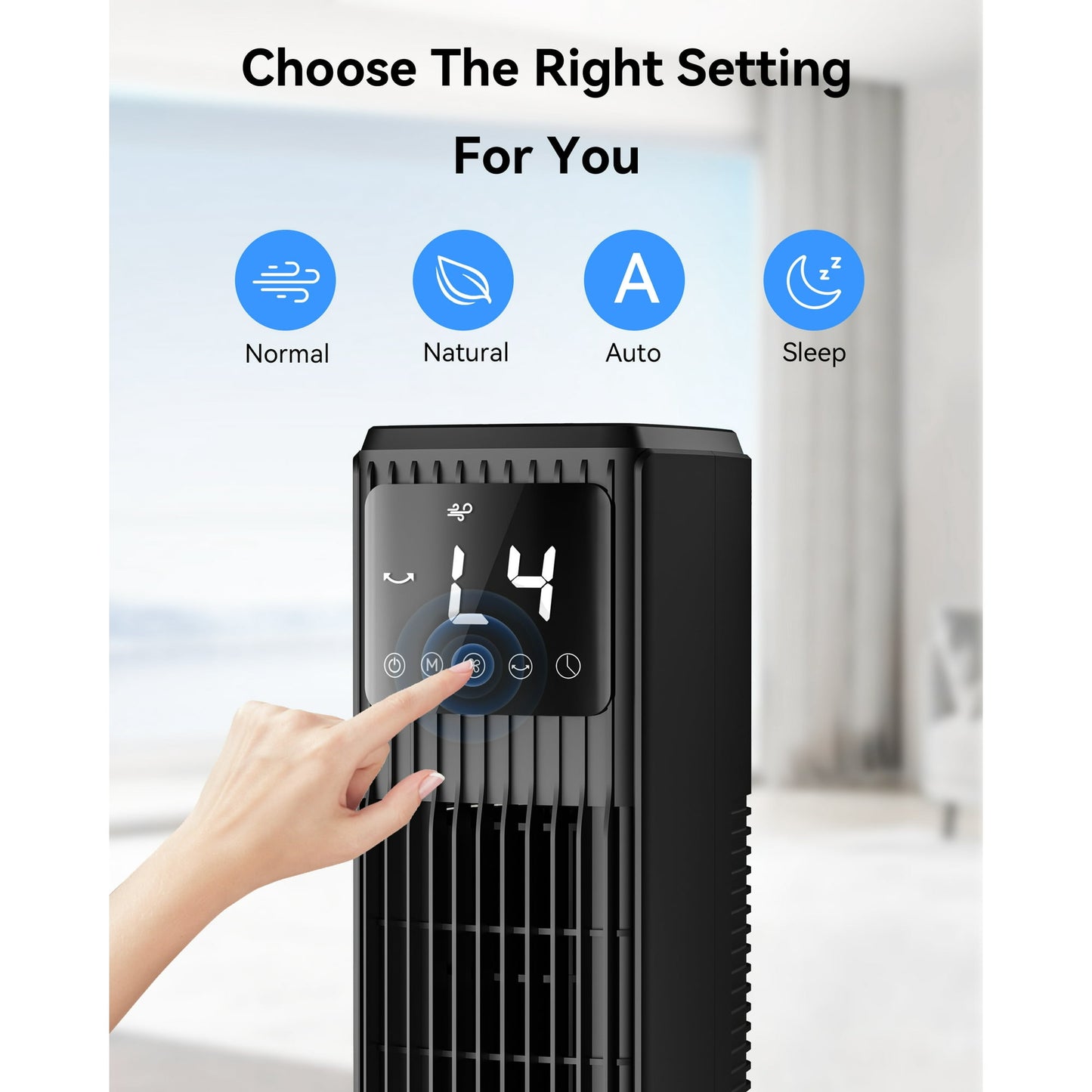 NFTIGB Tower Fans for Home, 36" Oscillating Floor Fan with Remote, 4 Speed 4 Modes,12H Timer,New