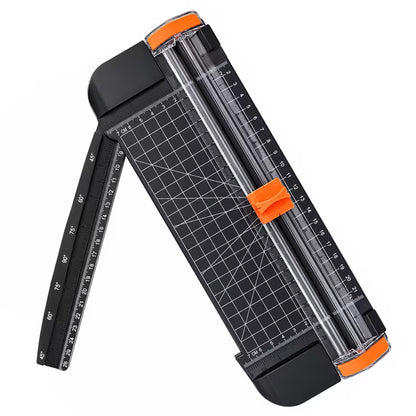 AOLIGO 12 Inch A4 Paper Trimmer, Sliding Paper Cutter with Anti-Slip Base and 45 to 90 Degree Angle Guide for DIY Crafts, Scrapbooking, Black