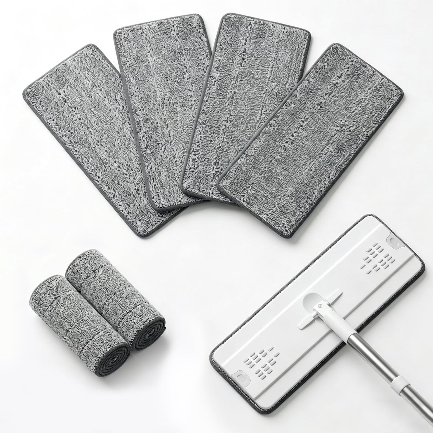 FVSA Reusable Mop Pads Refills, Floor Mop and Wet Mop Pads for Wet Jet, 12.99" x 4.72" 6 Pack Washable for All Floors