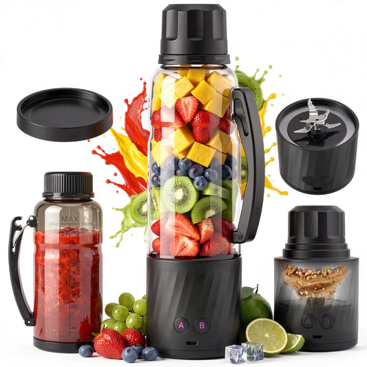 Casualife 22oz Portable Blender for Shakes and Smoothies, BPA-Free Personal Juicer with Pulse Mode, 6-Leaf Blades & Nut Grinder Cup