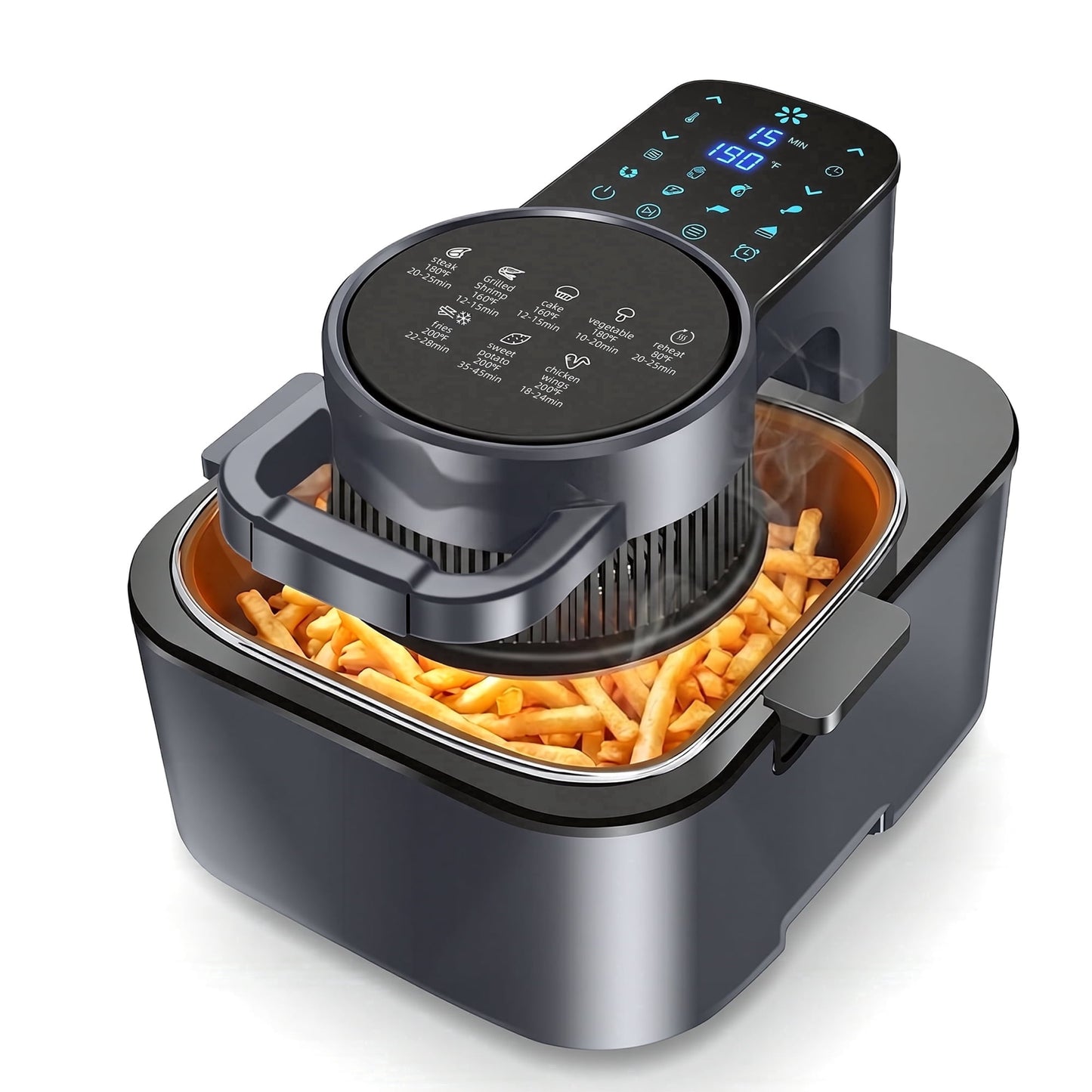 Casualife 8 in 1 Air Fryer 6 Qt Capacity, Compact Countertop with Nonstick Basket, 400F Air Crisp