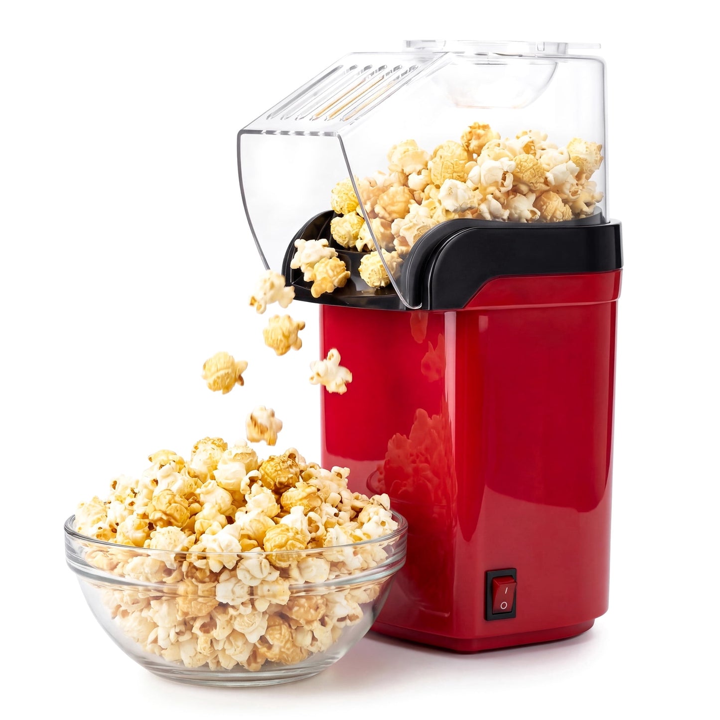 Casualife Air Popcorn Maker, Oil-Free Hot Air Popper, 8-Cup Capacity, One-Button Operation