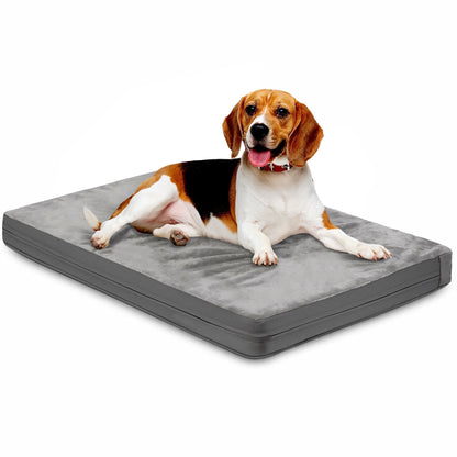 Tolobeve Dog Bed for Medium Large Dogs - Double Side Using Dog Crate Bed with Removable Washable Cover, Egg Crate Foam Support Pet Bed Mat (Grey)