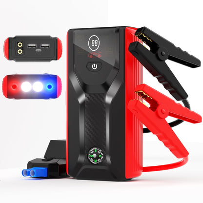 Floray 28000mAh Car Jump Starter – 12V Jump Pack for Gas & Diesel Engines with LED Light and USB Fast Charging