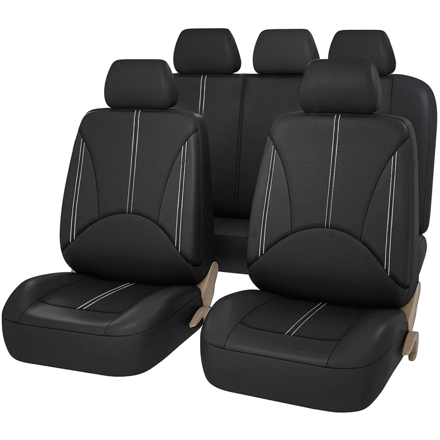 Floray PU Leather Car Seat Covers Full Set - Universal Fit for Cars, SUVs, and Trucks