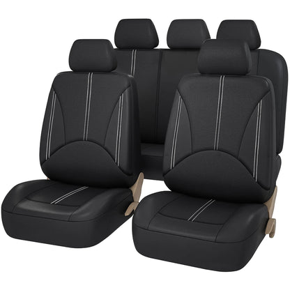Floray PU Leather Car Seat Covers Full Set - Universal Fit for Cars, SUVs, and Trucks