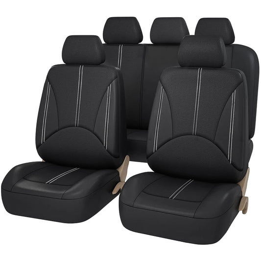Floray PU Leather Car Seat Covers Full Set - Universal Fit for Cars, SUVs, and Trucks