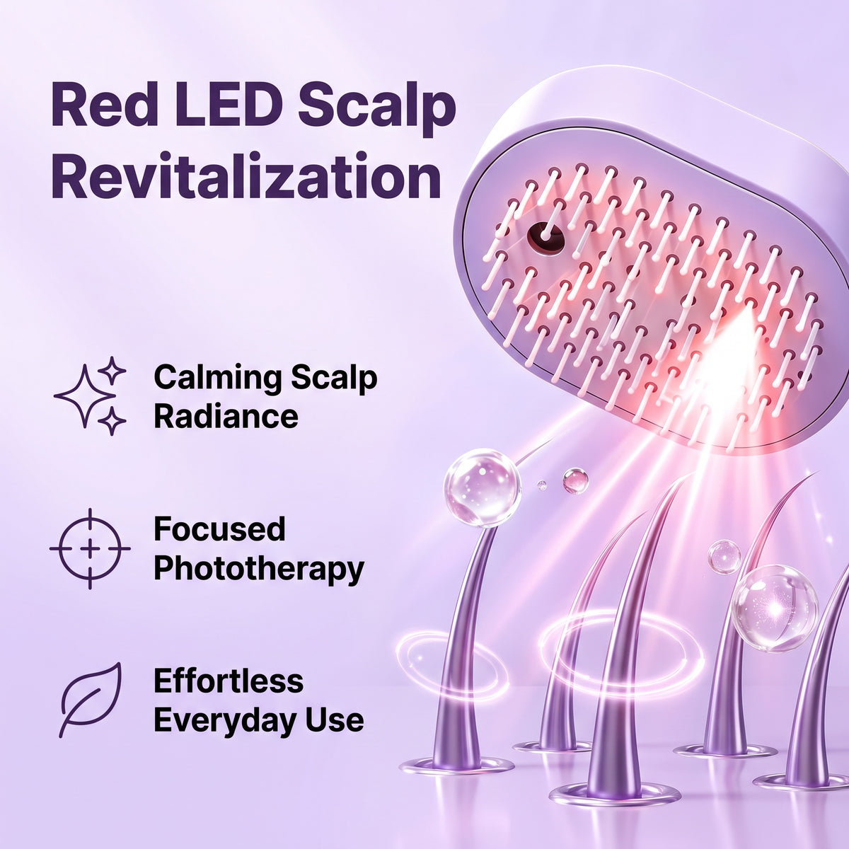 BOKYAN Electric Spray Air Cushion Massage Comb, 3-in-1 Electric Spray Massage Comb, Electric Steam Brush with Red Light Therapy, Fine Mist Spray, Retractable Design for Hair Care