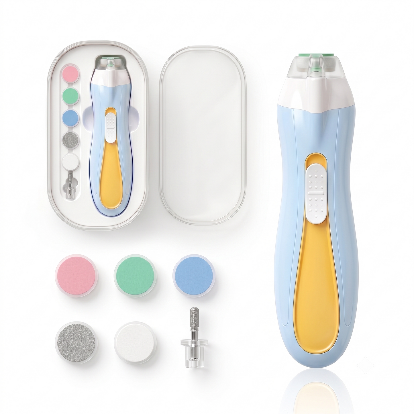 ZNQPLF Baby Nail File, Baby Nail Trimmer Electric Grooming Kit, Infant Nail File Electric with LED Light, USB-c Rechargeable
