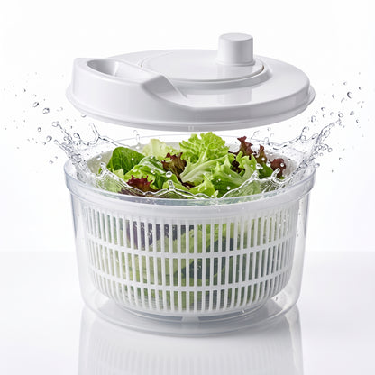 M Buder Salad Spinner, BPA-free Vegetable Dryer Chopper, 3.17QT Fruit Washer with Hand, White