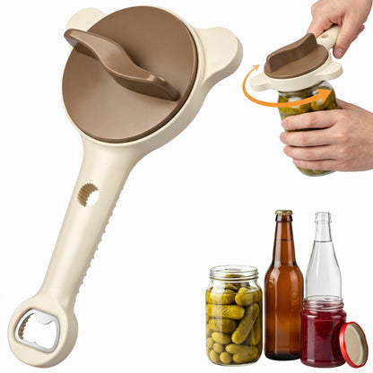 M Buder Jar Opener for Seniors, 4-in-1 Adjustable Bottle Opener with Non-Slip Grip for Jars, Bottles and Beer Caps, Suitable Lid Opener for Arthritis and Weak Hands