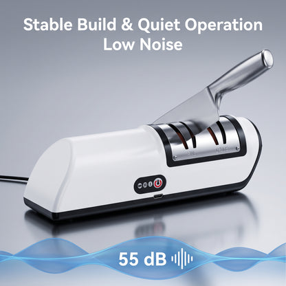 M Buder Electric Knife Sharpener, 2 Settings Knife Sharpener of Coarse Sharpening Fine Polishing with Non-Slip Base for Kitchen Knives, Scissors