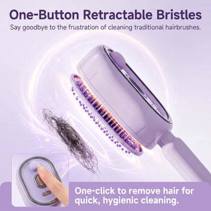 BOKYAN Electric Spray Air Cushion Massage Comb, 3-in-1 Electric Spray Massage Comb, Electric Steam Brush with Red Light Therapy, Fine Mist Spray, Retractable Design for Hair Care