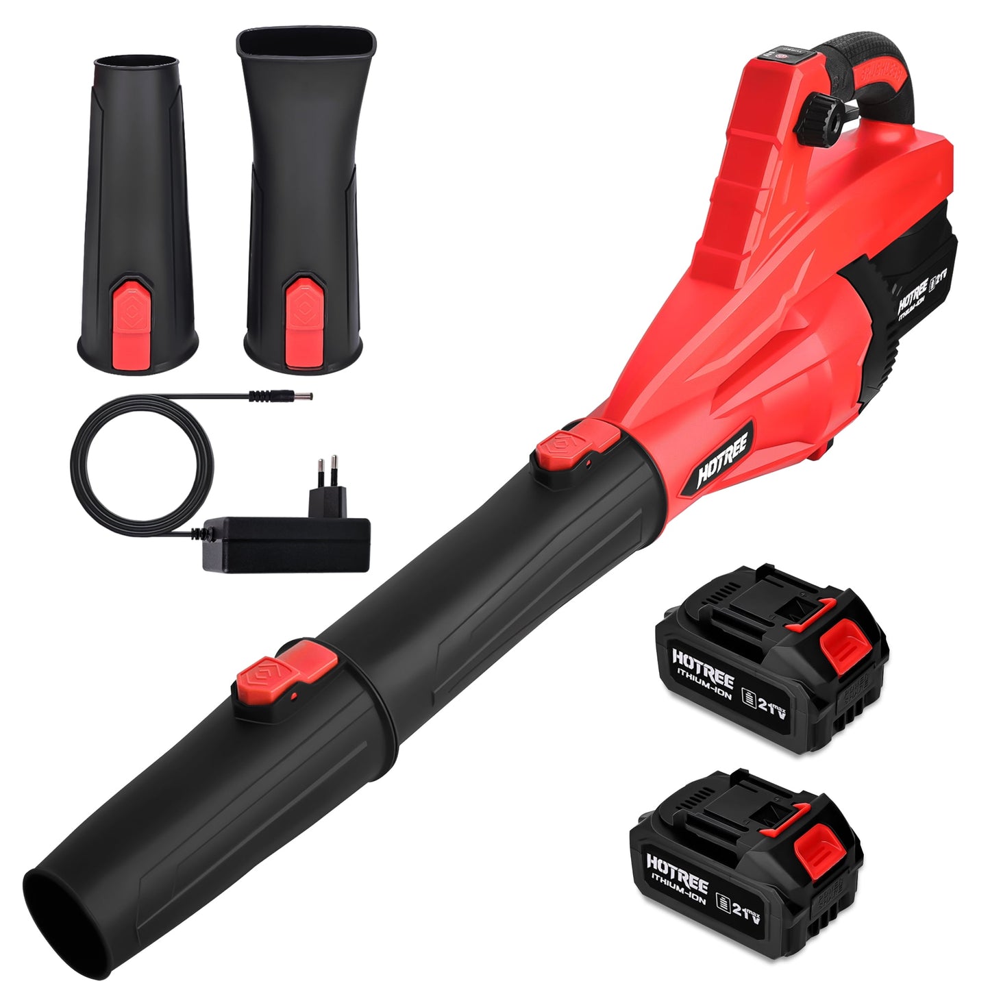 HOTREE Cordless Leaf Blower, 170 MPH 600 CFM Electric Blower with 8 Speeds, 2×2.0Ah Batteries and Charger, Lightweight for Yard, Patio and Dust Cleaning