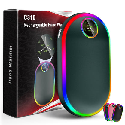 Madala Hand Warmers, 10000Mah Hand Warmers Rechargeable, 7 Changing Colors Lights Electric Hand Warmers, Reusable Hand Warmer for Raynauds, Outdoors, Hunting, Golf, Camping, Women Mens Gifts(Green)