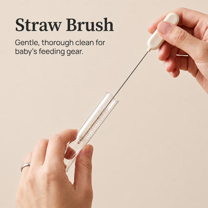 ZNQPLF Bottle Brush, 5-in-1 Baby Bottle Brush Set with Dust-Proof Storage Can, Silicone Bottle Brush Cleaner for Bottles Nipples Straws, Portable Baby Bottle Cleaning Kit, Beige Coffee