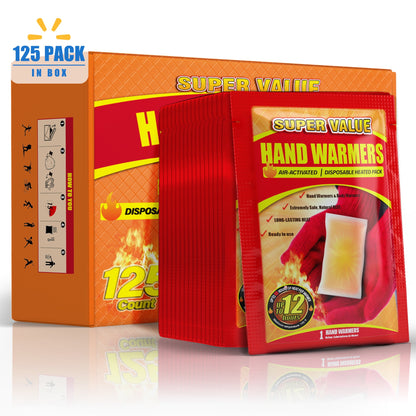 NFTIGB Hand Warmers Disposable 125 Pack, Long Lasting Safe Air Activated, up to 12 Hours of Heating