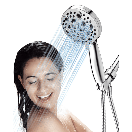 NFTIGB Handheld Showerhead for Bathing 10 Spray Modes Stainless Steel High Pressure Shower Head,Chrome