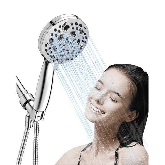 NFTIGB High Pressure 10 Mode Handheld Shower Head with 5 ft Stainless Steel Hose, Showerhead for Bathroom