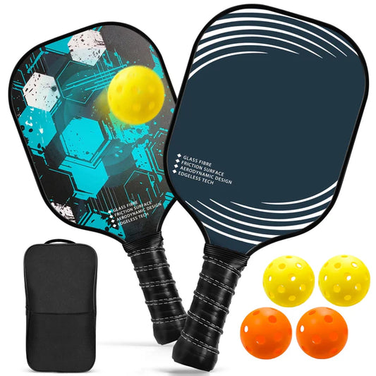 NFTIGB Pickleball Paddles Set with 4 Pickle Balls, Lightweight, Fiberglass Surface, USAPA Approved