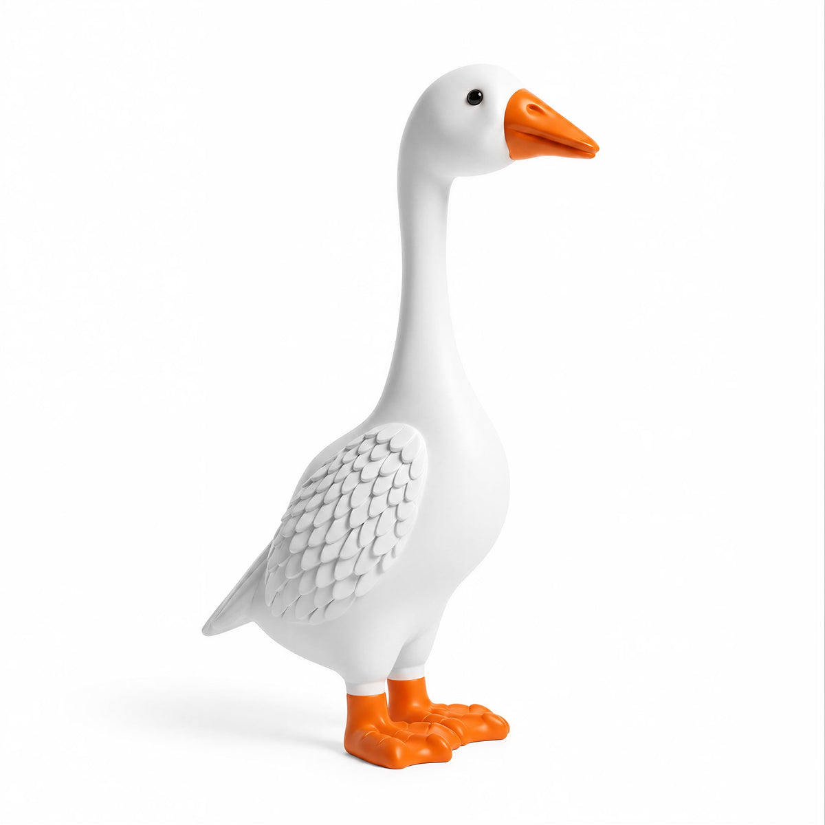 OHHANI 12-Inch Resin Porch Goose Statue, Classic White Garden Yard Decor, Indoor & Outdoor Lawn Ornament