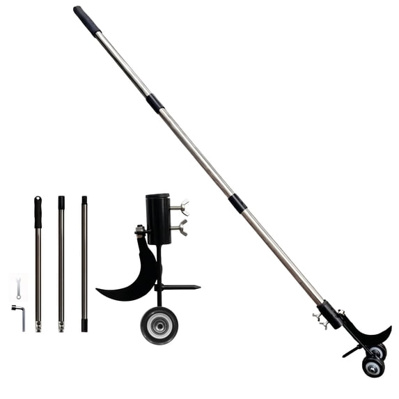 OHHANI 47.2 in Crack Weeder with Wheels, Stainless Steel Manual Crevice Weeding Tool for Patio Paver Deck Driveway Garden