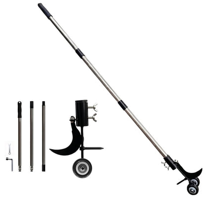 OHHANI 47.2 in Crack Weeder with Wheels, Stainless Steel Manual Crevice Weeding Tool for Patio Paver Deck Driveway Garden
