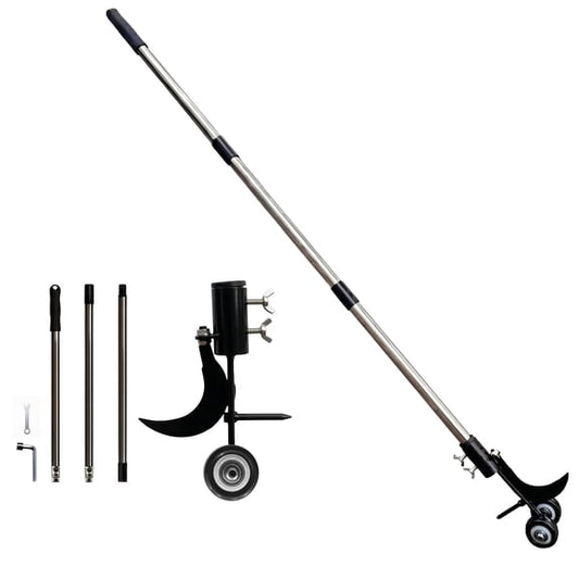 OHHANI 47.2 in Crack Weeder with Wheels, Stainless Steel Manual Crevice Weeding Tool for Patio Paver Deck Driveway Garden