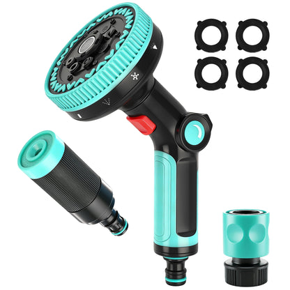 OHHANI Garden Hose Nozzle Multiple modes Dual Nozzle System Thumb Control for Watering Garden, Cleaning, Washing Car, Showering Pets