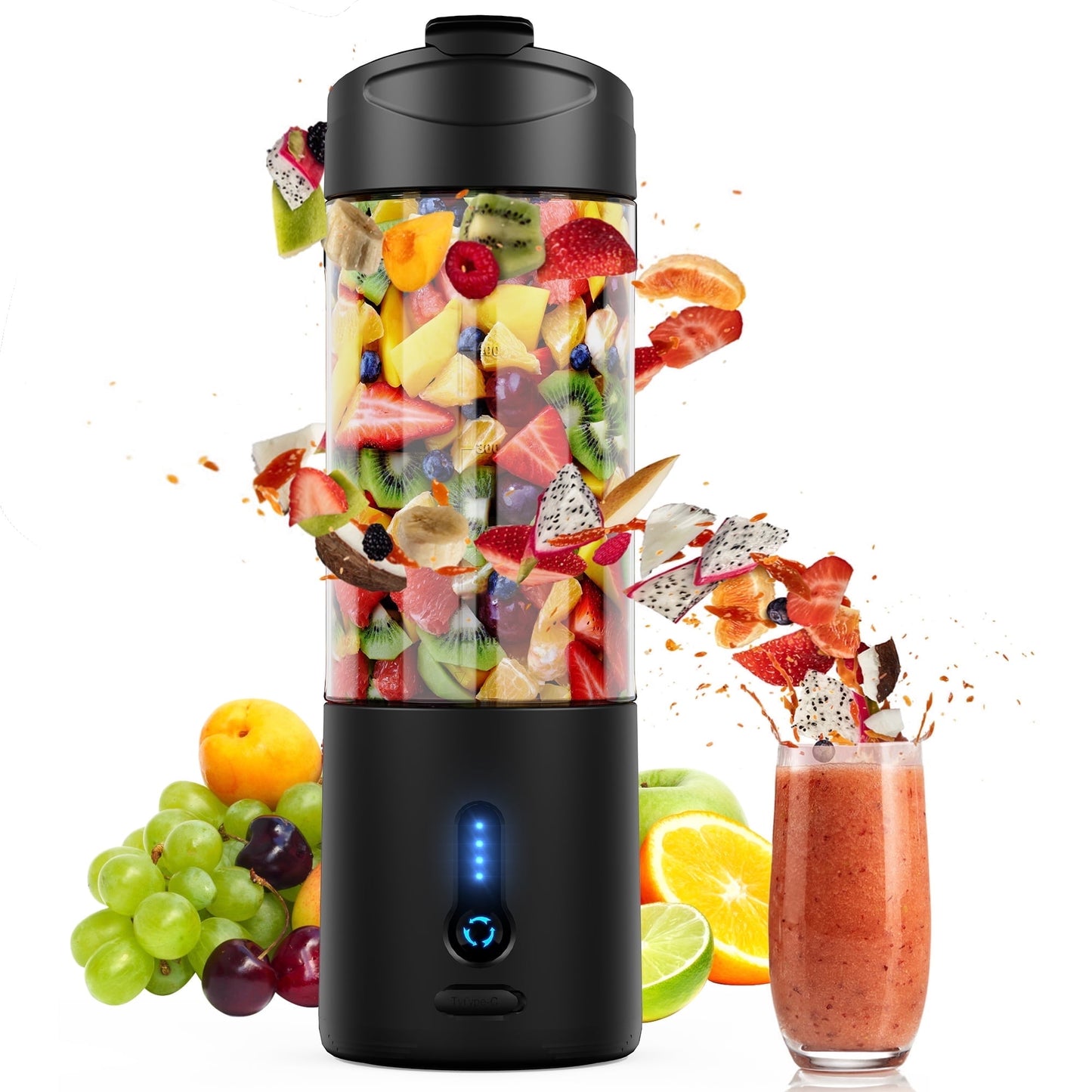 Suodoka 18 oz Portable Personal Blender for Smoothies Shakes, Fruit Mixer with Travel Lid for Gym