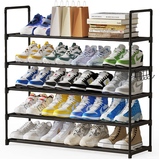 Riousery 5-Tiers Shoe Rack Shoe Storage Organizer for Entryway Closet, 35.5 Inch Length Stackable Shoe Shelf Hold up to 25-30 Pairs Shoes