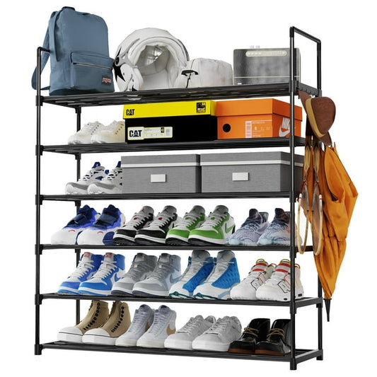 Riousery 6 Tiers Shoe Rack Shoe Storage Organizer for Entryway Closet, 38.4 Inch Length Stackable Shoe Shelf Hold up to 30-40 Pairs Shoes