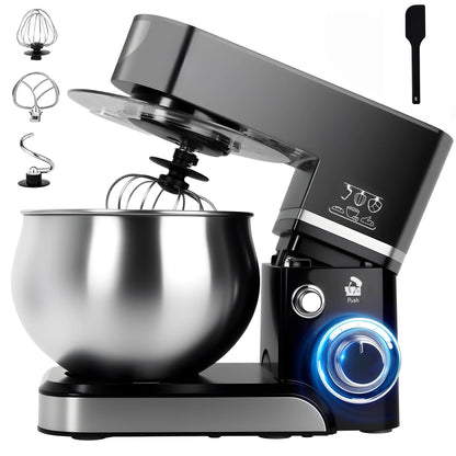Casualife Stand Mixer,6.5-QT 6-Speed Tilt-Head Food Mixer, Kitchen Electric Mixer with Dough Hook, Wire Whip & Beater