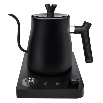 Casualife Gooseneck Electric Kettle, 28Oz Pour Over with Temp Control, 1200W Fast Boil, 36-Hour Timer, Stopwatch, Matte Black