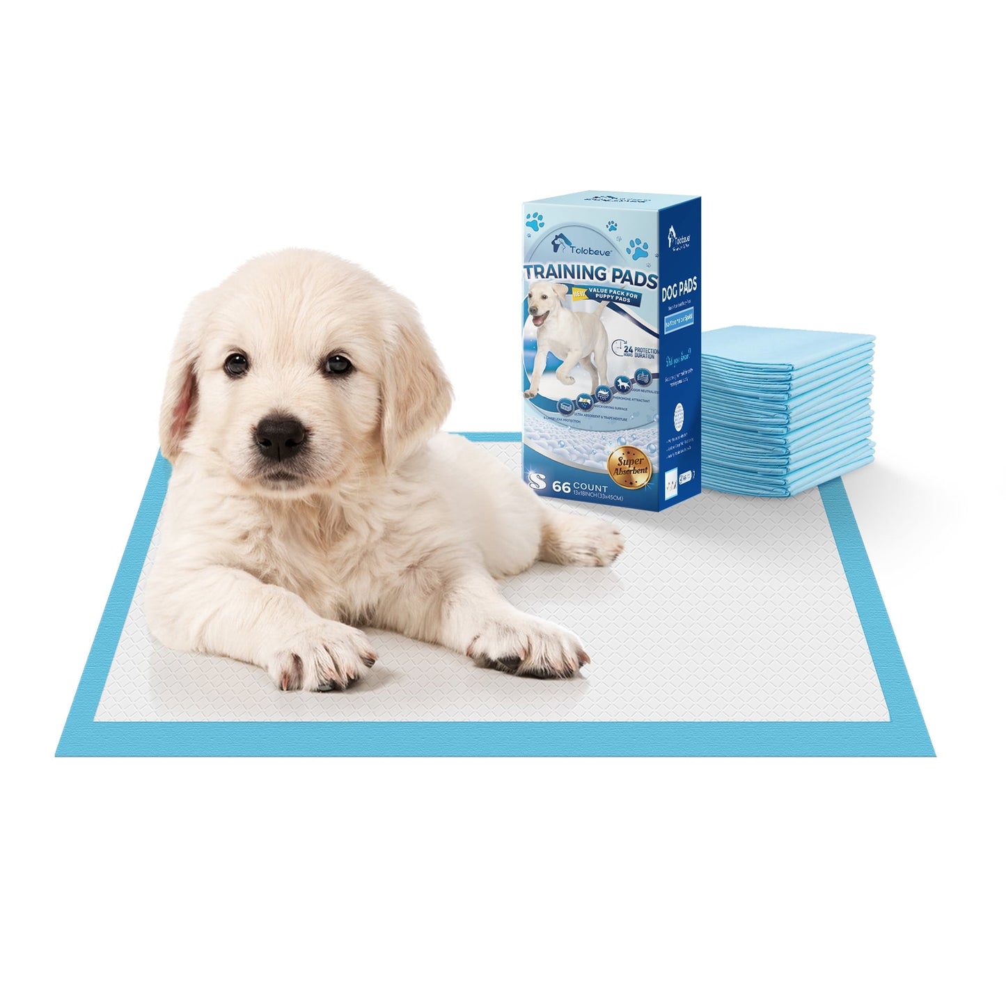 Tolobeve Training Pads, Dog & Puppy Pads,S, 13x18 in,100 Count,Disposable Dog Pee Pads