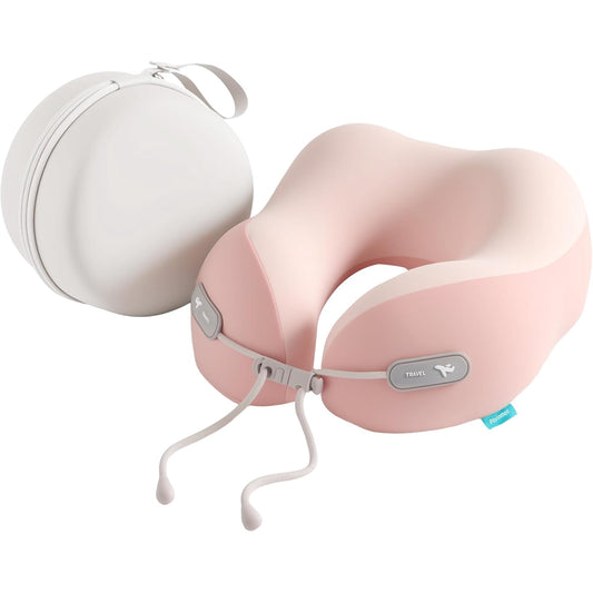 WEENEED 2-in-1 Memory Foam Neck Pillow and Lumbar Support Cushion, Ergonomic Travel Pillow for Airplane with Adjustable Straps, Car Office Backrest with Washable Cover