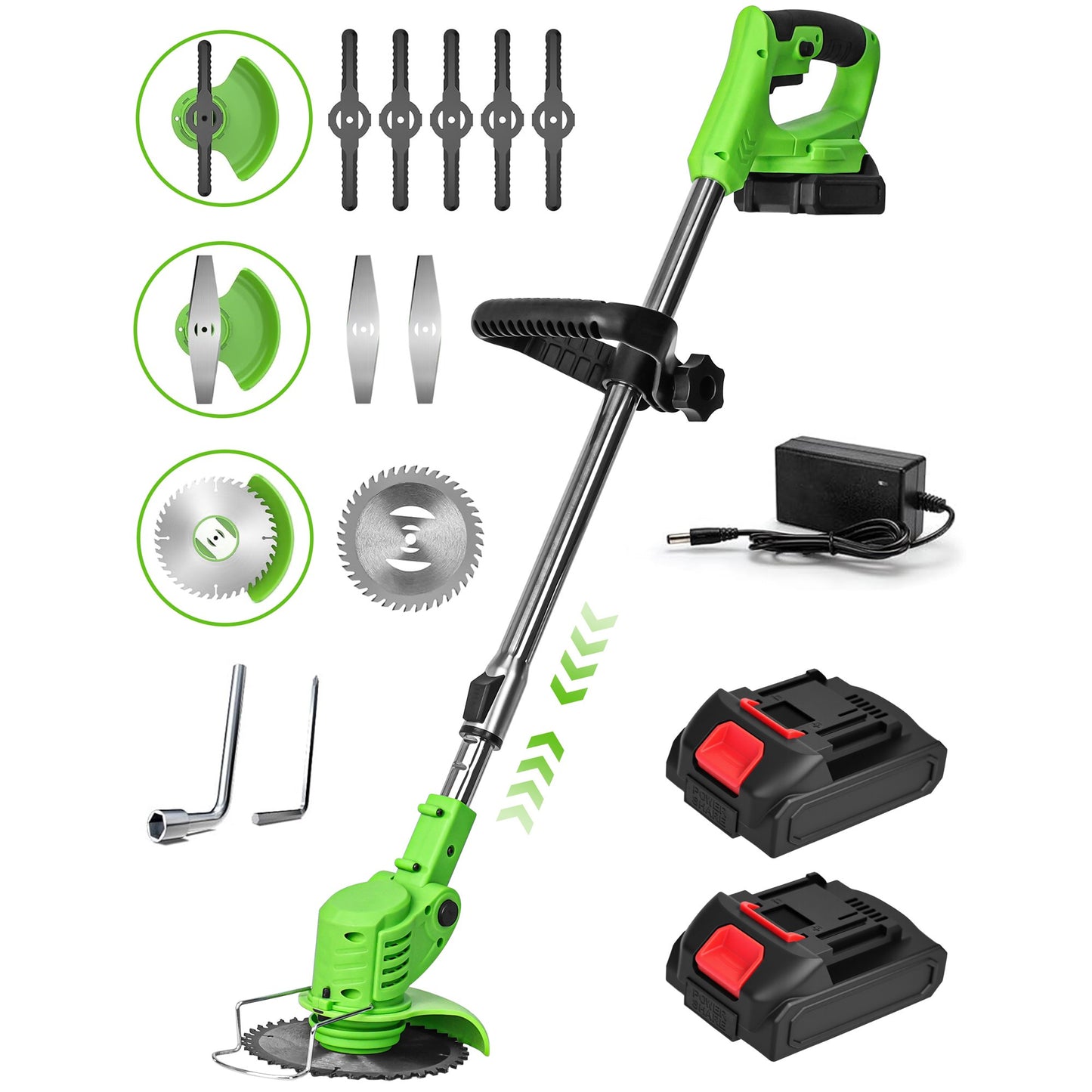 YAHHU 21V Cordless 3-in-1 Weed Wacker, Trimmer, Edger & Mower with Multi-Blade System for Effortless Lawn & Garden Care