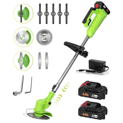 YAHHU Cordless Weed Wacker Battery Powered 21V - Trimmer, Edger, and Mower with Multiple Blades for Garden