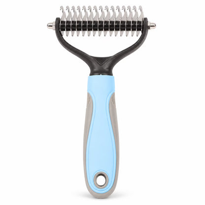 YWXZZYF Double Sided Pet Grooming Brush and Dematting Comb for Dogs & Cats, Undercoat Deshedding Tool, Blue (9.05 x 5.11 in)