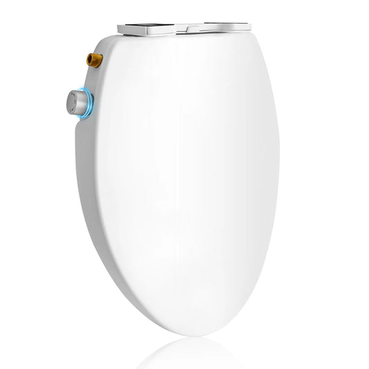Hodvit Non-Electric Toilet Seat Bidet Seat with Self Cleaning Dual Nozzles Natural Water Spray, White