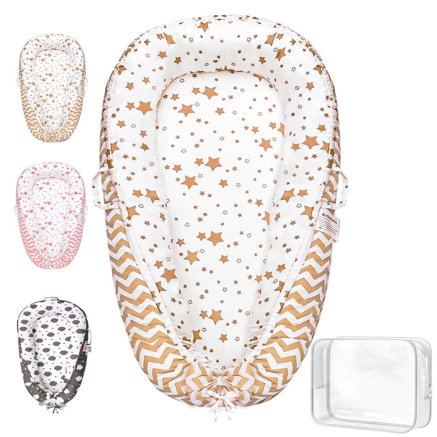 Rupoun Baby Lounger for Newborn Boys and Girls, Portable Infant Nest, Brown