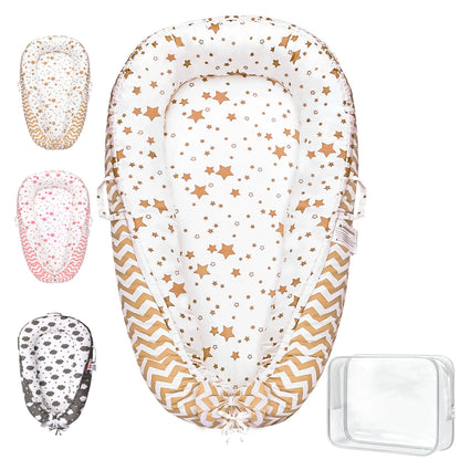 Rupoun Baby Lounger for Newborn Boys and Girls, Portable Infant Nest, Brown