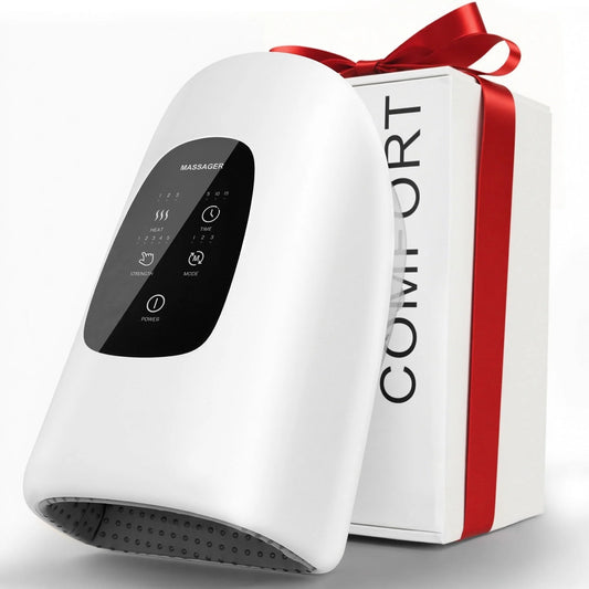 BOKYAN Cordless Hand Massager with Heat and Compression, Warming Massage for Finger and Palm Comfort, Ideal Gift