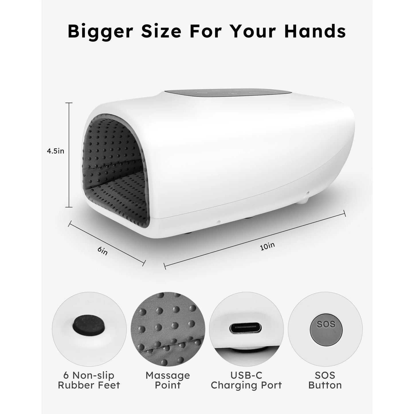 BOKYAN Cordless Hand Massager with Heat and Compression, Warming Massage for Finger and Palm Comfort, Ideal Gift