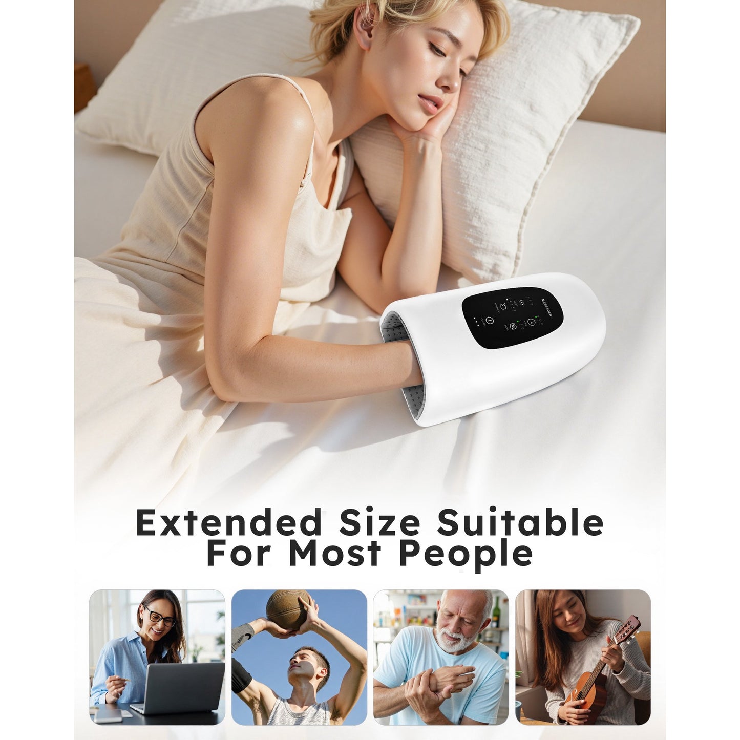 BOKYAN Cordless Hand Massager with Heat and Compression, Warming Massage for Finger and Palm Comfort, Ideal Gift