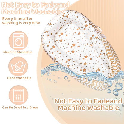 Rupoun Baby Lounger for Newborn Boys and Girls, Portable Infant Nest, Brown