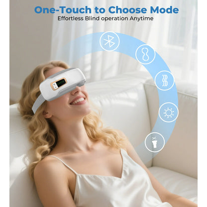 BOKYAN Eye Massager with Air Compression for Eye Relax Care, Heated Eye Mask with Bluetooth Music, Fathers Day Birthday Gifts for Mom Dad Women Men